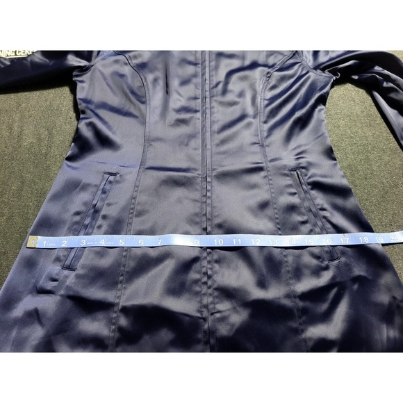 Opening Ceremony Navy Blue Track Dress Mini‎ Satin Logo Size Medium $350 Retail - Picture 11 of 13